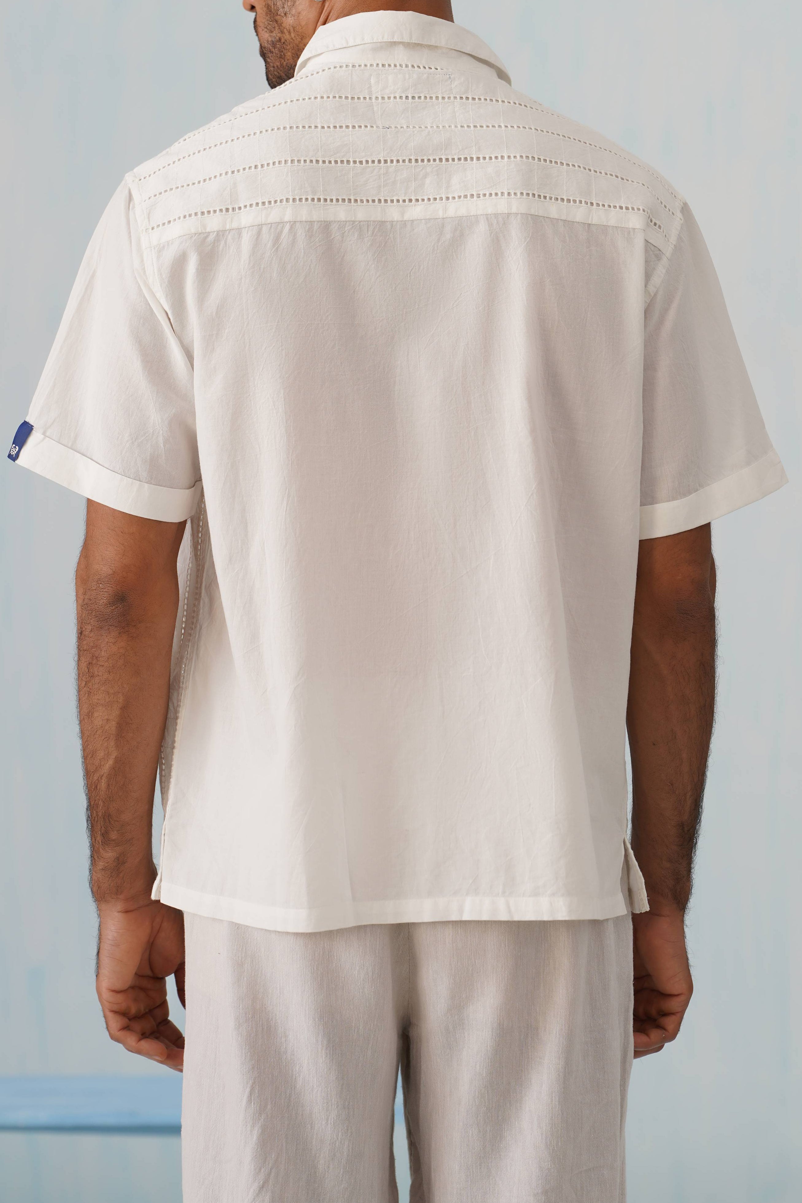 Step & Stripe 100 % Cotton Shirt (Ivory White)