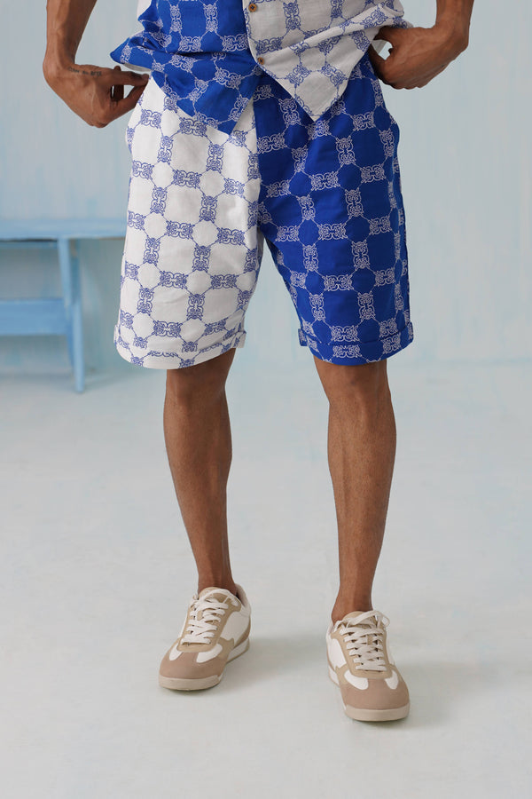 Knotty Krabs (Linen) Shorts - Surf & Foam