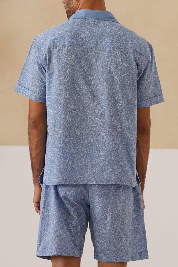 Azure Blooms Cotton Co-ord Set