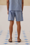 Azure Blooms Cotton Shorts