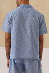 Azure Blooms Cotton Shirt