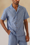Azure Blooms Cotton Shirt