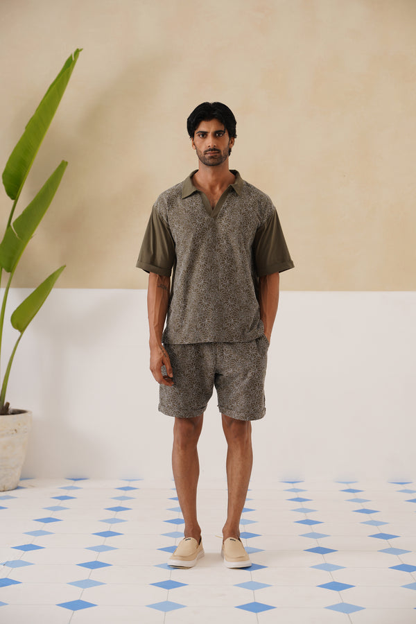 Shady Blooms Cotton Knit Co-ord Set