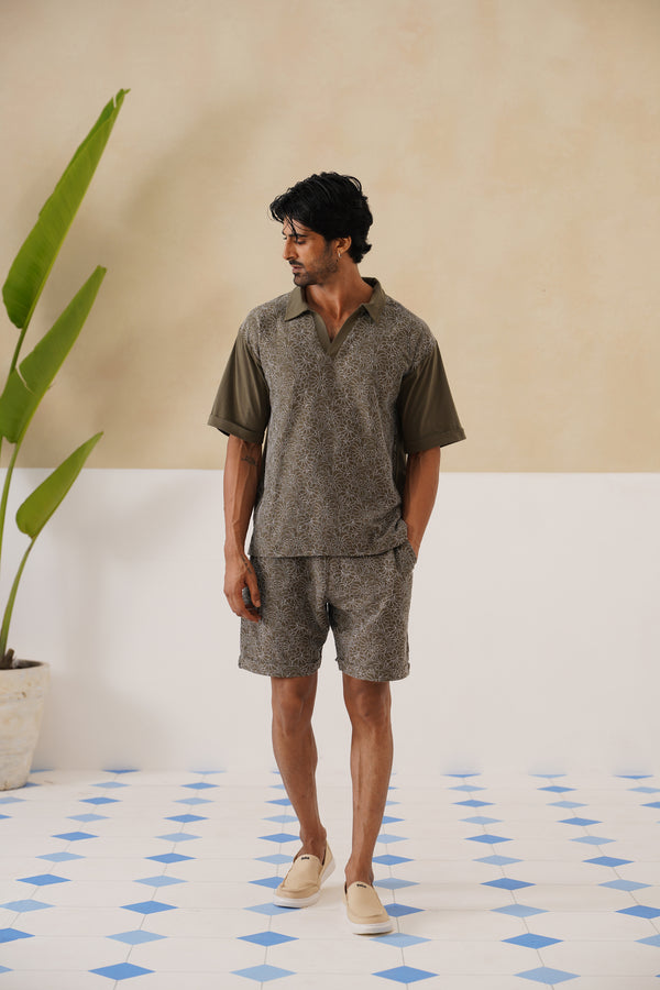 Shady Blooms Cotton Knit Co-ord Set