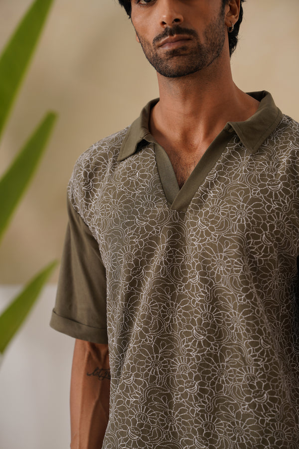 Shady Blooms Cotton Knit T-Shirt