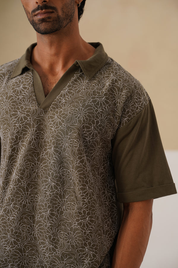 Shady Blooms Cotton Knit T-Shirt