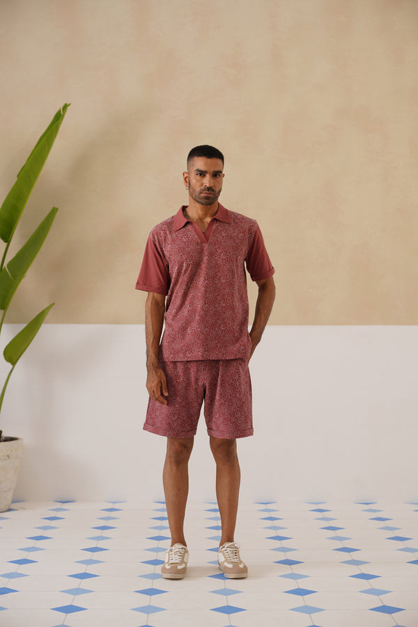 Shady Blooms Cotton Knit Co-ord Set