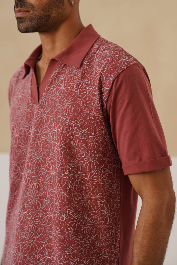 Shady Blooms Cotton Knit T-Shirt