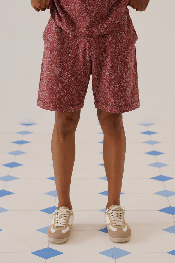 Shady Blooms Cotton Knit Shorts