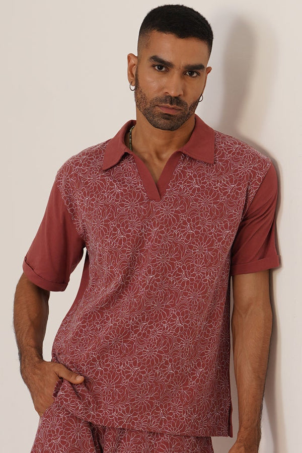 Shady Blooms Cotton Knit T-Shirt (Yellow)