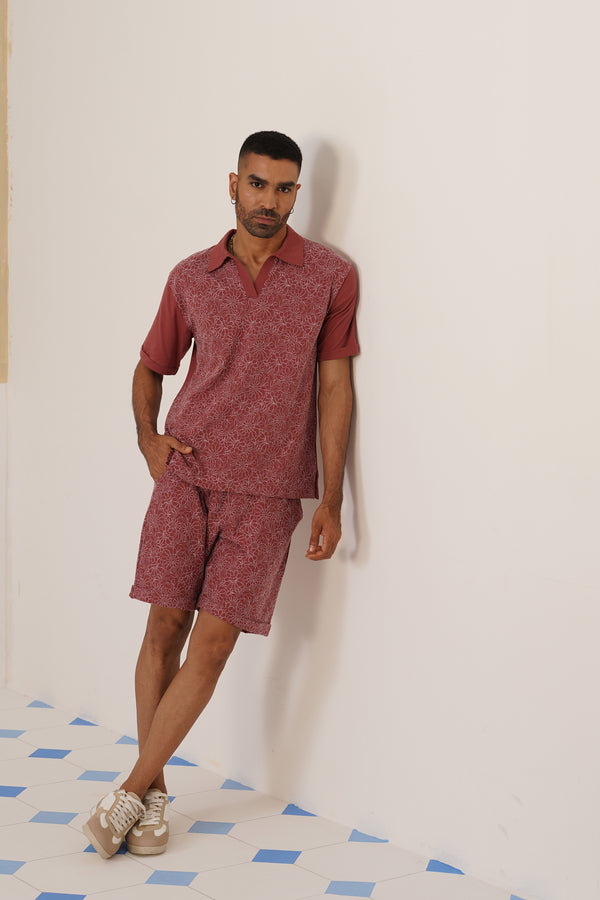 Shady Blooms Cotton Knit Shorts