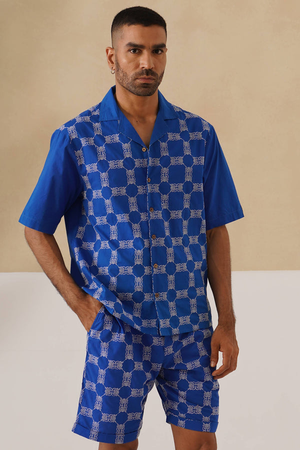 Knotty Krabs (Cotton) Co-ord Set - Deep Sea (Blue)