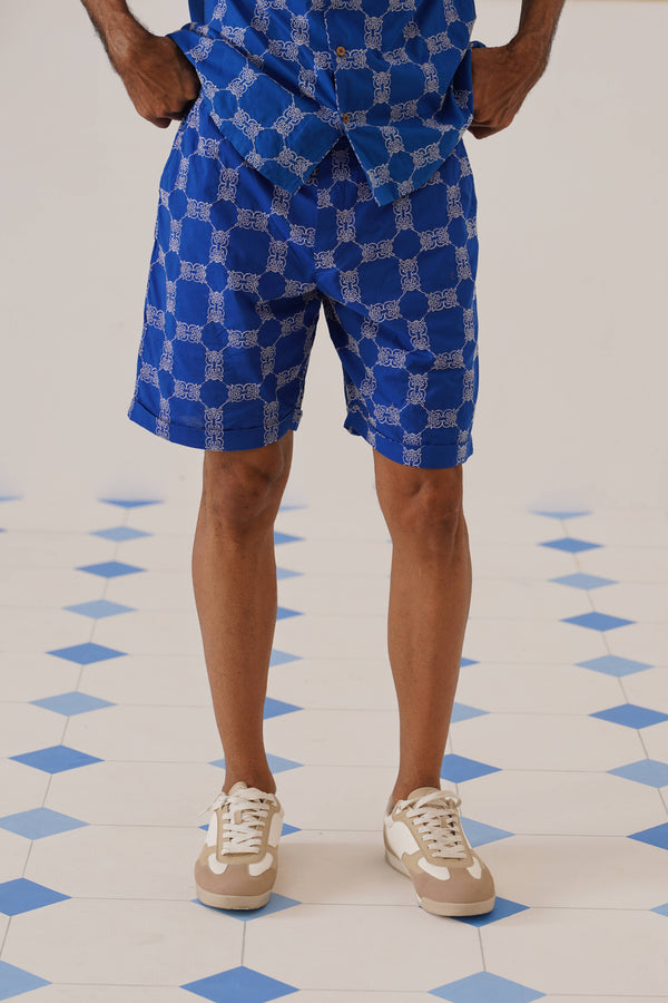 Knotty Krabs (Cotton) Shorts - Deep Sea (Blue)