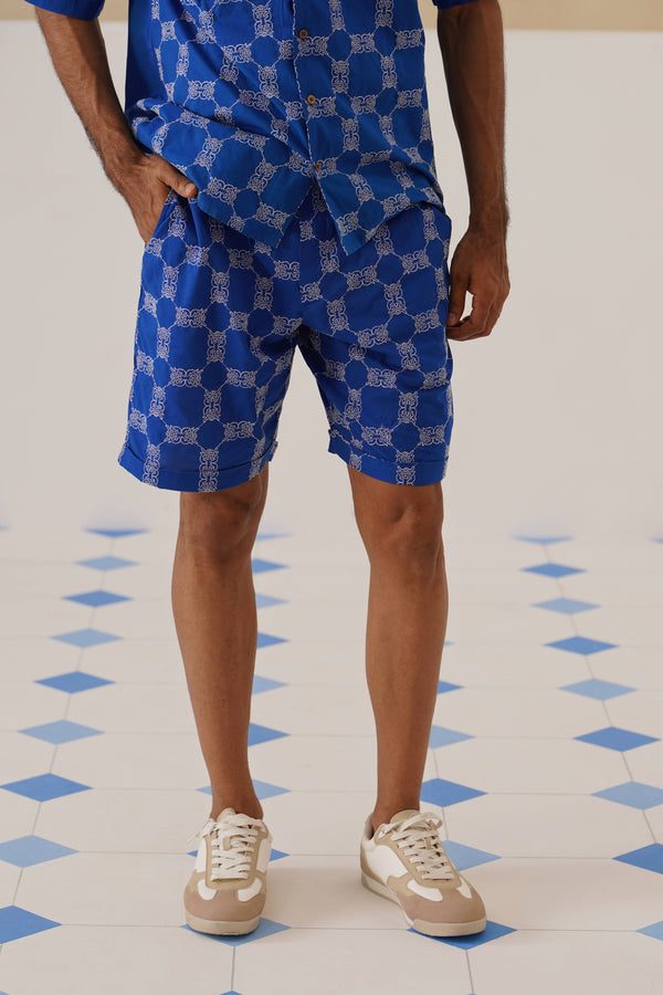 Knotty Krabs (Cotton) Shorts - Deep Sea (Blue)