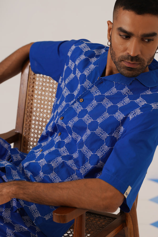 Knotty Krabs (Cotton) Co-ord Set - Deep Sea (Blue)