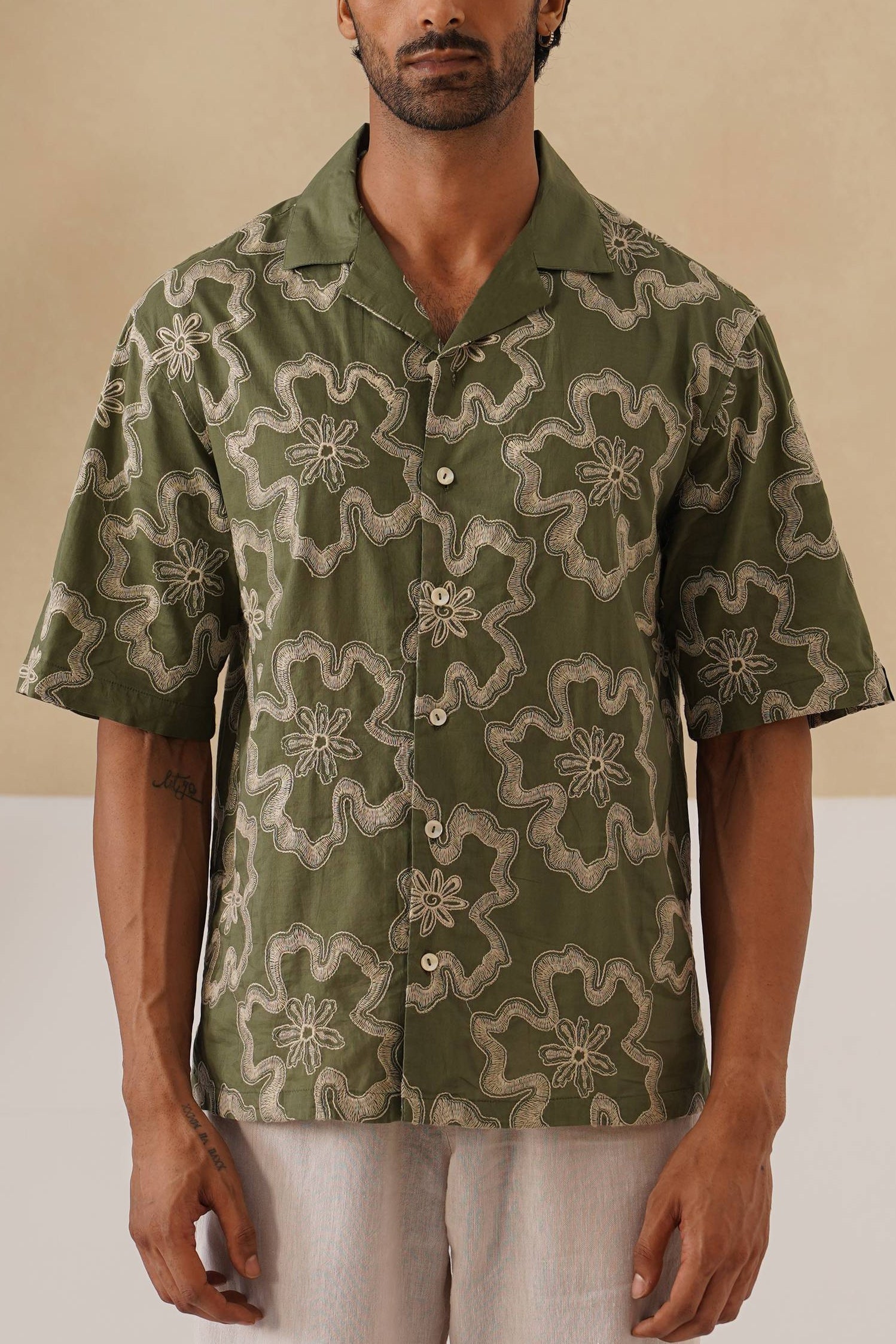 Tide & Bloom Cotton Shirt (Black)