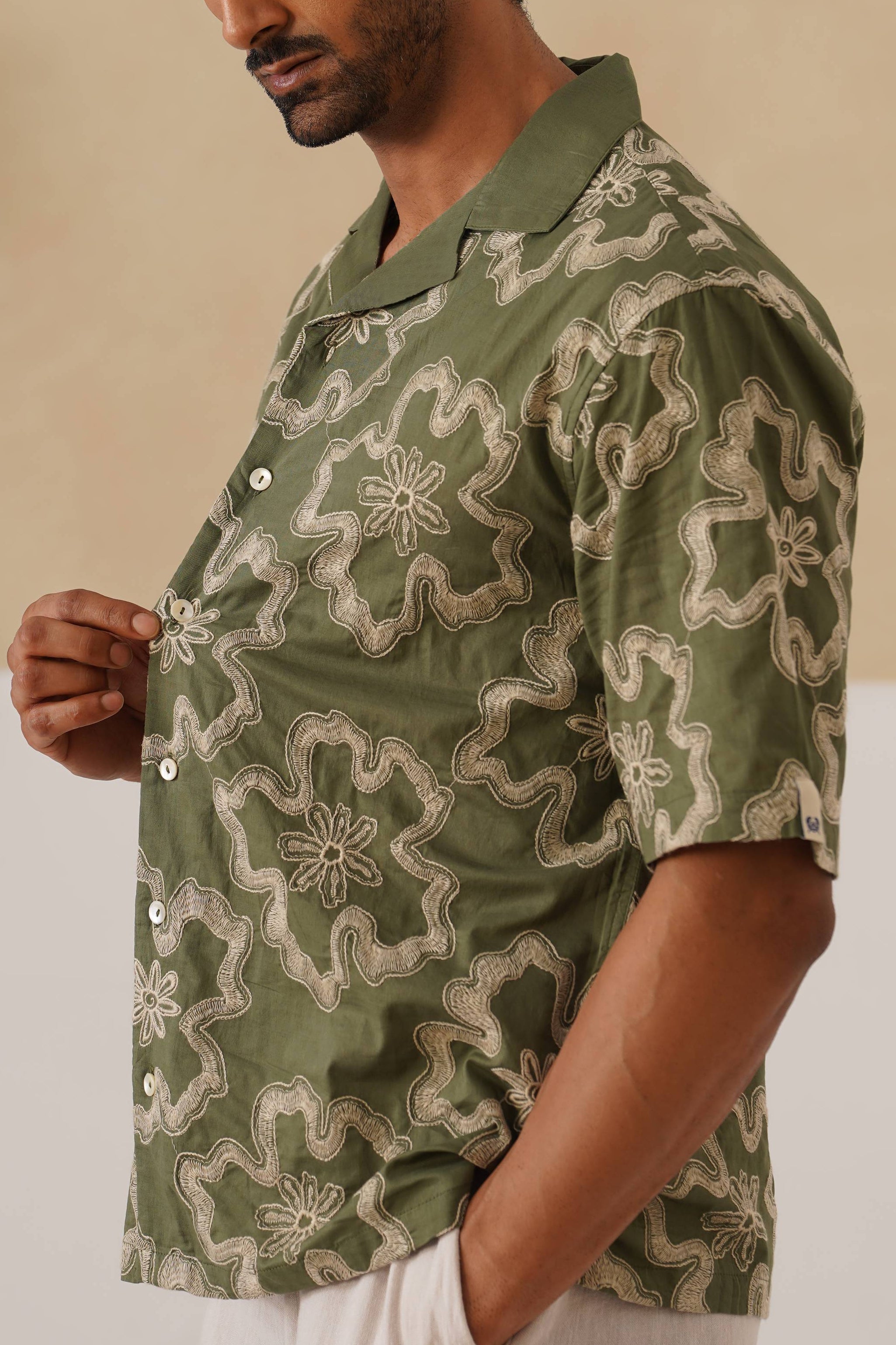 Tide & Bloom Cotton Shirt (Black)