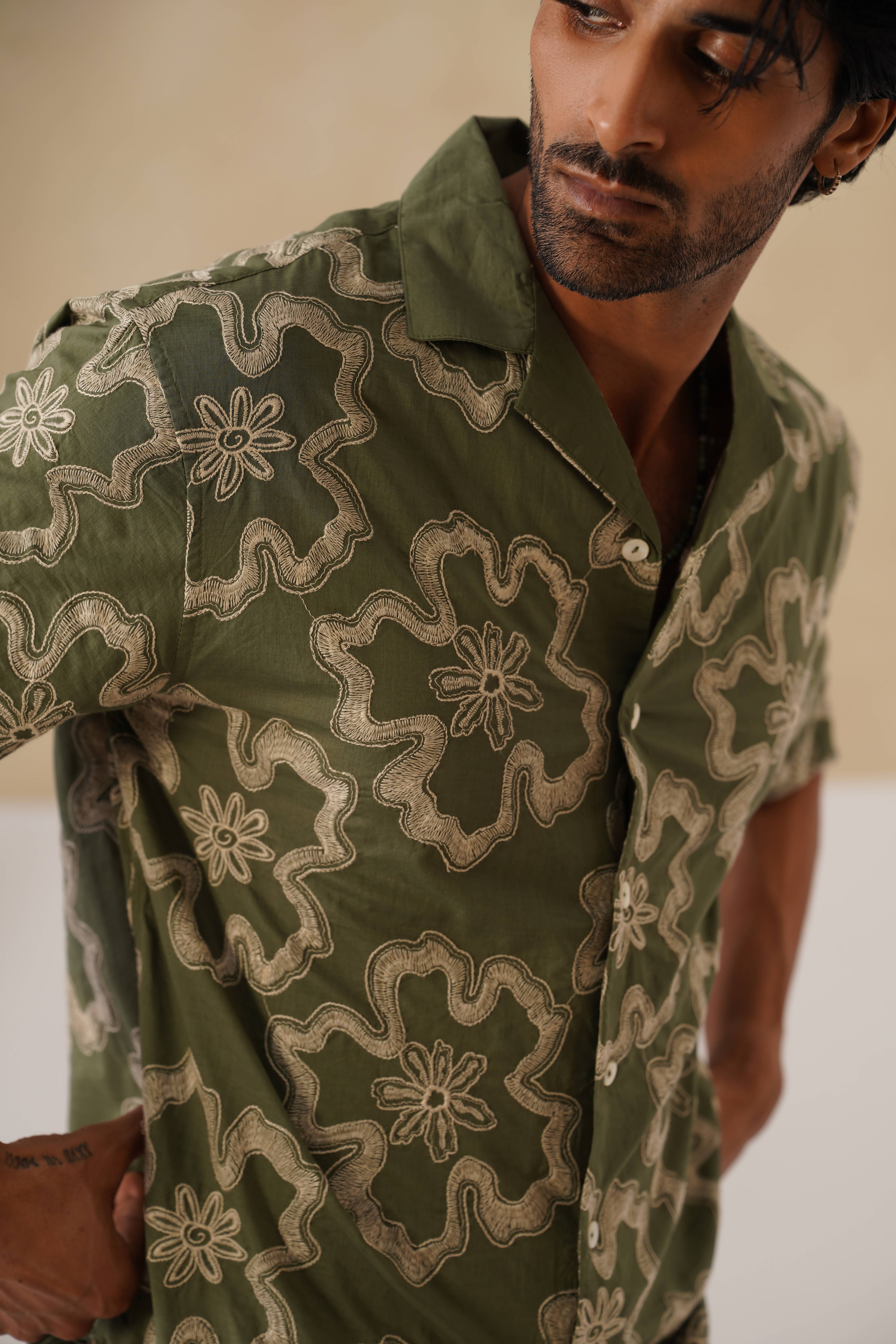 Tide & Bloom Cotton Shirt (Black)