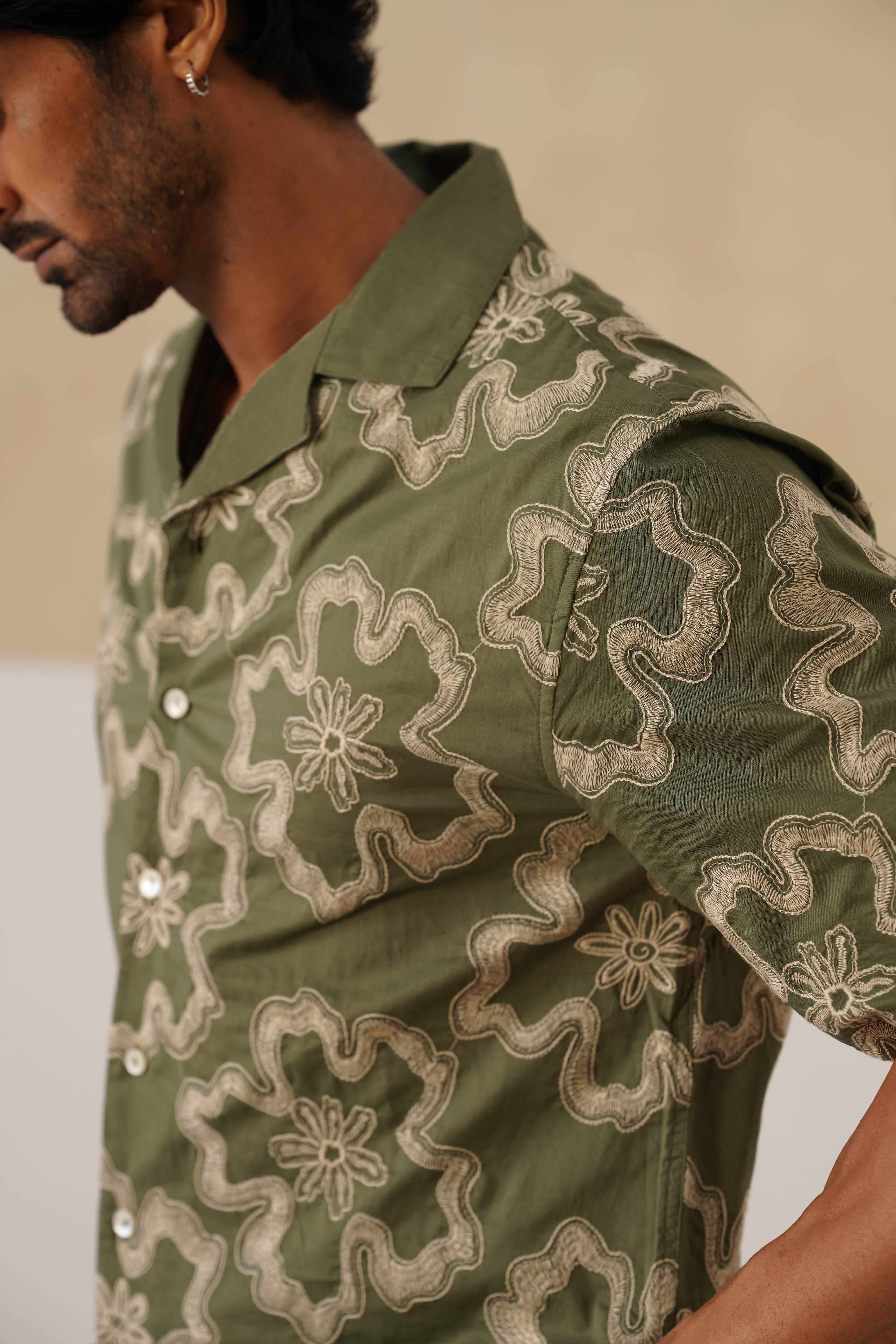 Tide & Bloom Cotton Shirt (Black)