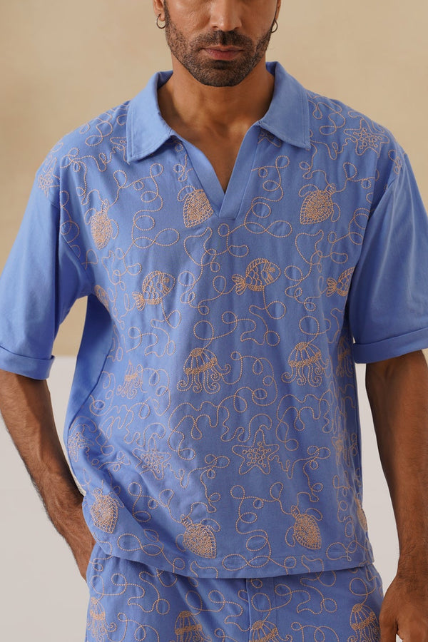 Reef Rider Cotton Knit T-Shirt (Midnight Black)