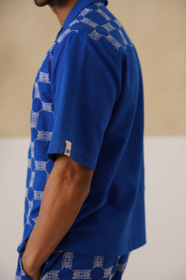 Knotty Krabs (Linen) Co-ord Set - Deep Sea (Blue)