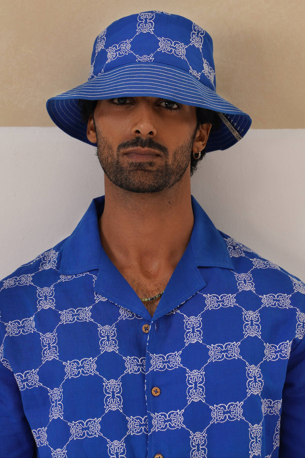 Knotty Krabs (Linen) Shirt - Deep Sea (Blue)