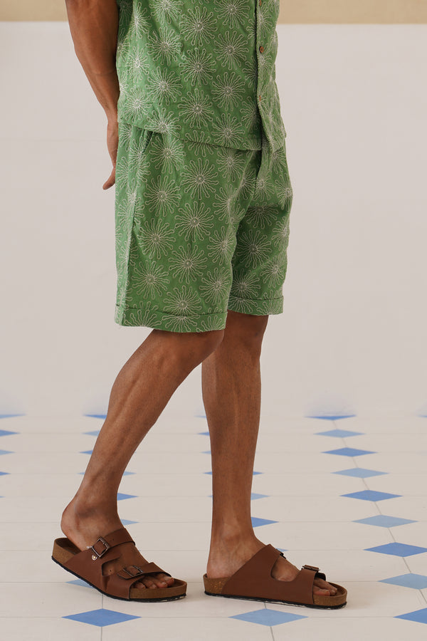 Solar Bloom Cotton Shorts