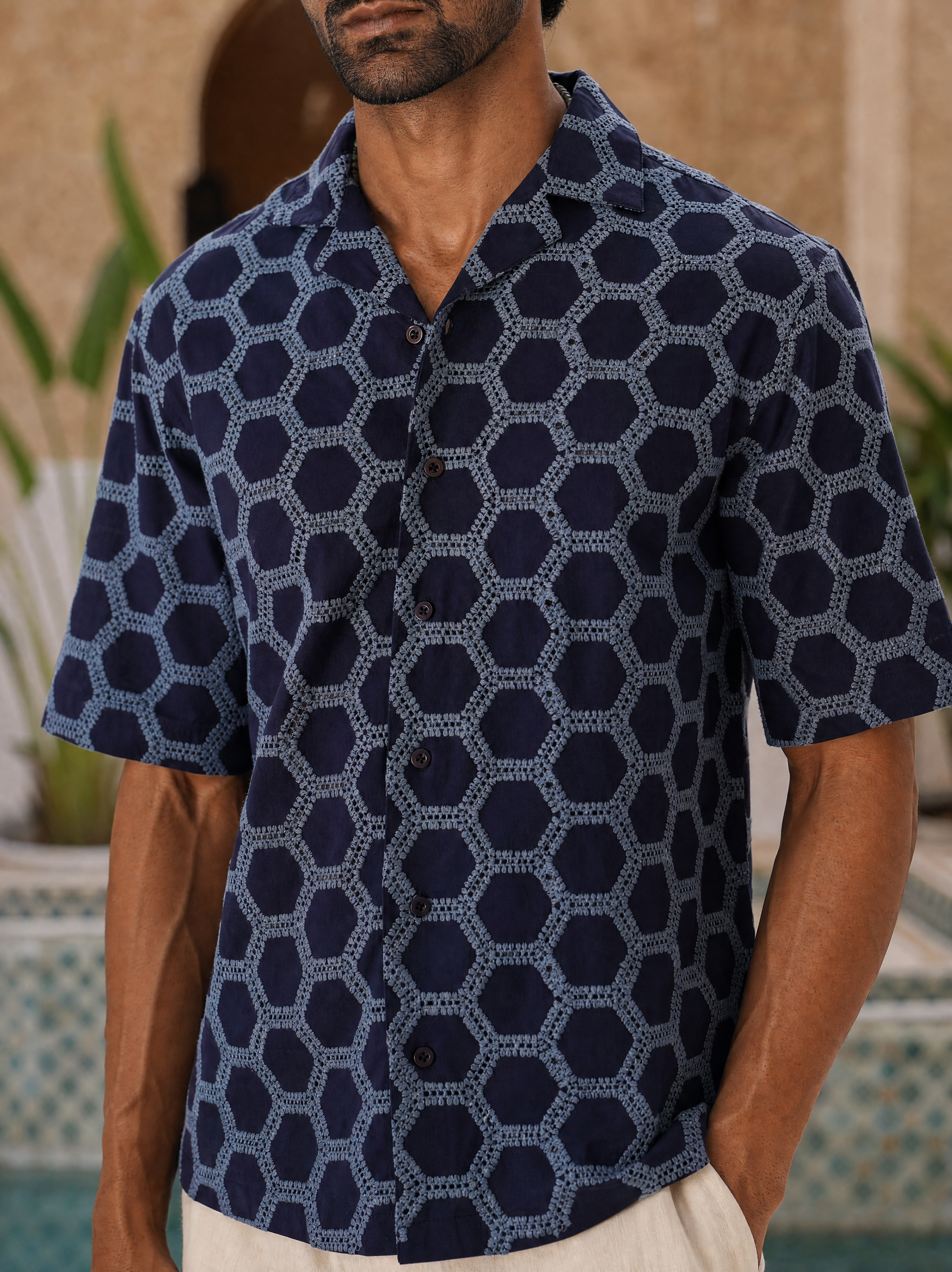 Hive Series Cotton Shirt (Midnight Hive)