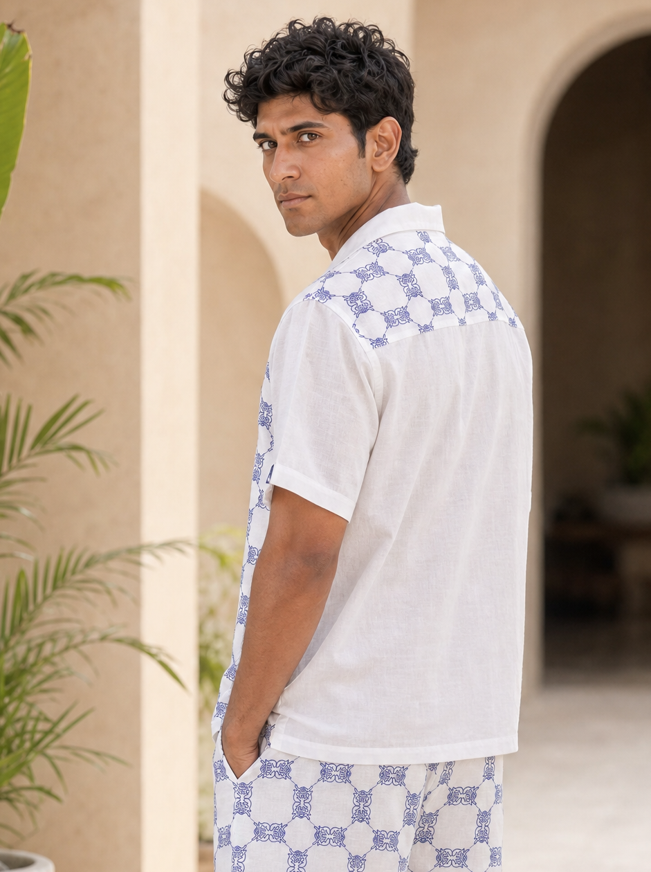 Knotty Krabs (Linen) Shirt - Salt (White)