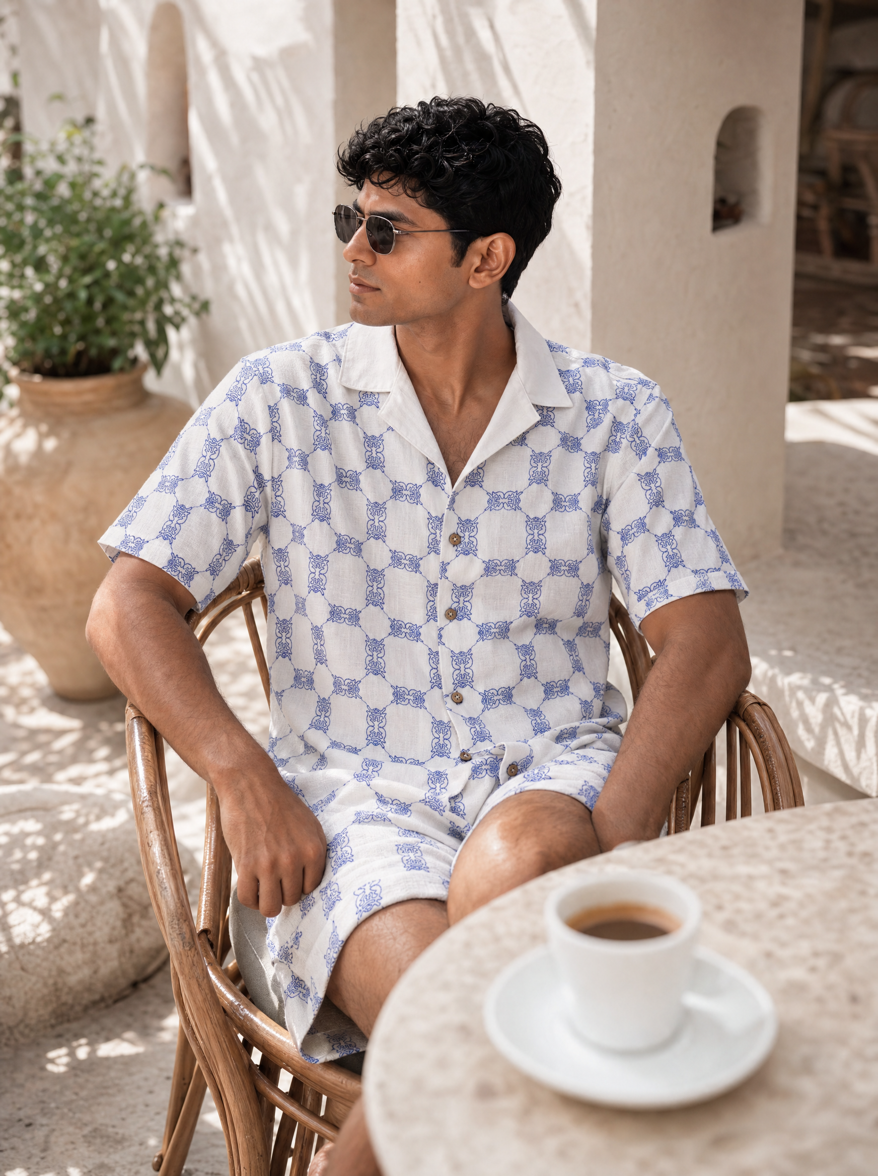 Knotty Krabs (Linen) Co-ord Set - Salt (White)