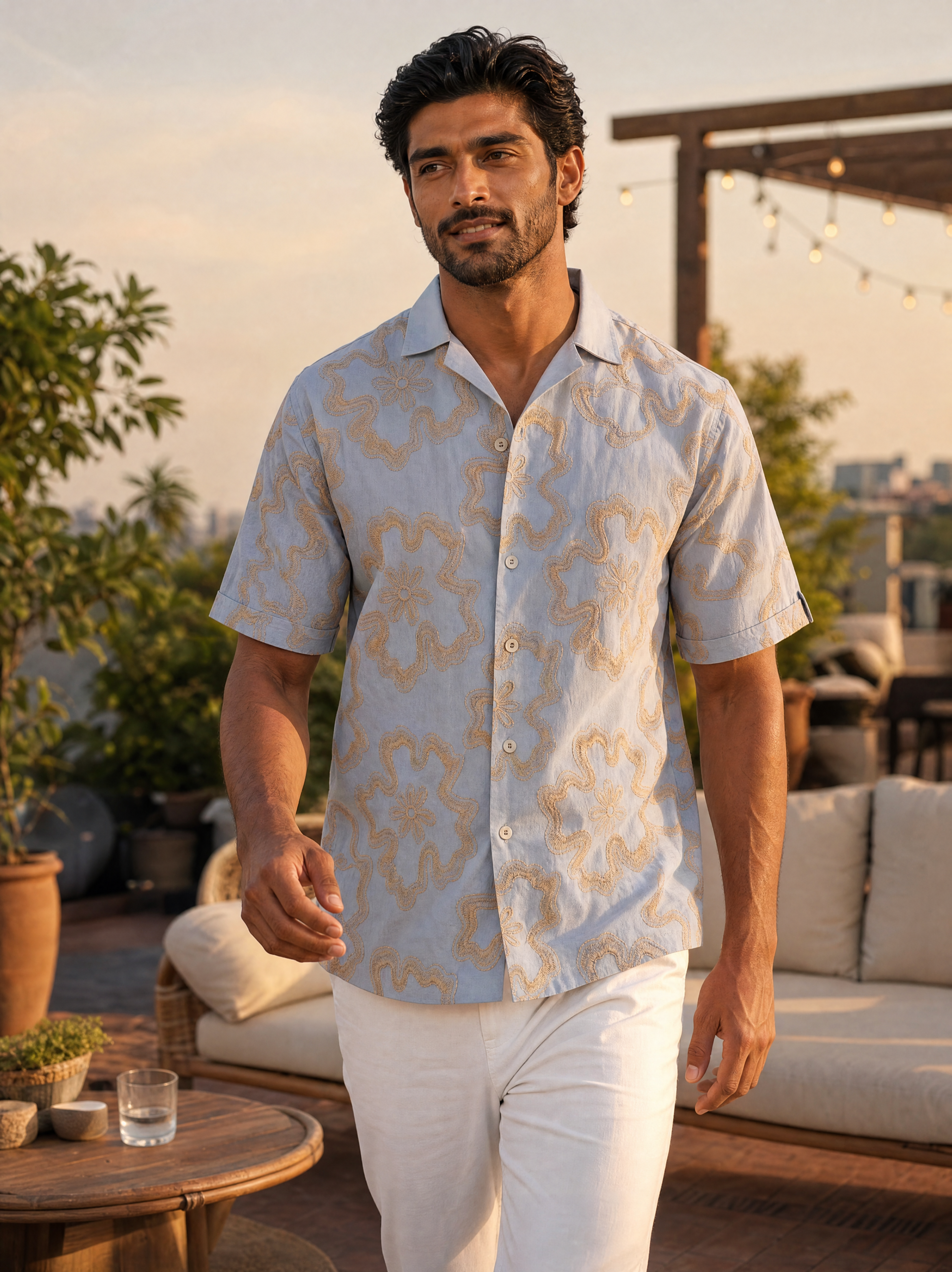 Tide & Bloom Cotton Shirt (Sky Blue)