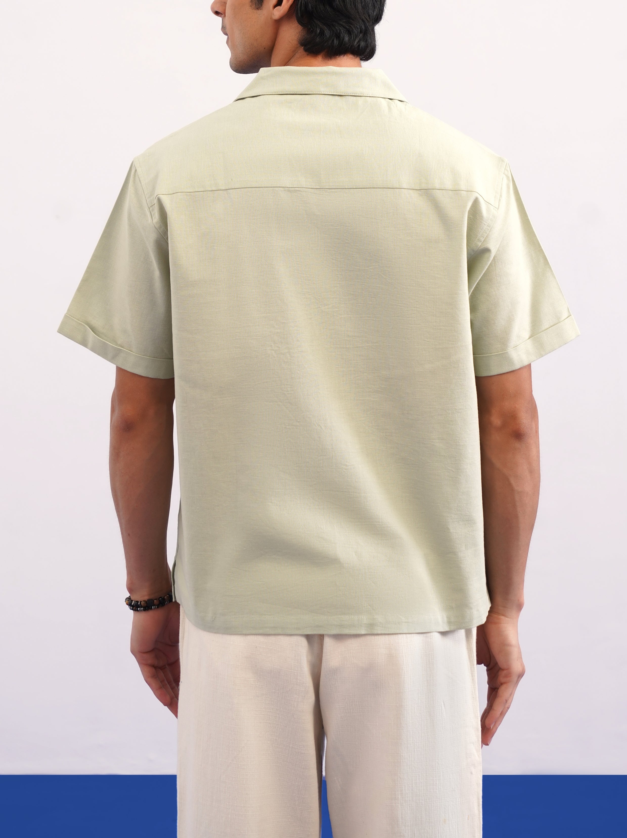 BAMBOO DRIFT COTTON LINEN SHIRT - SEA SAGE
