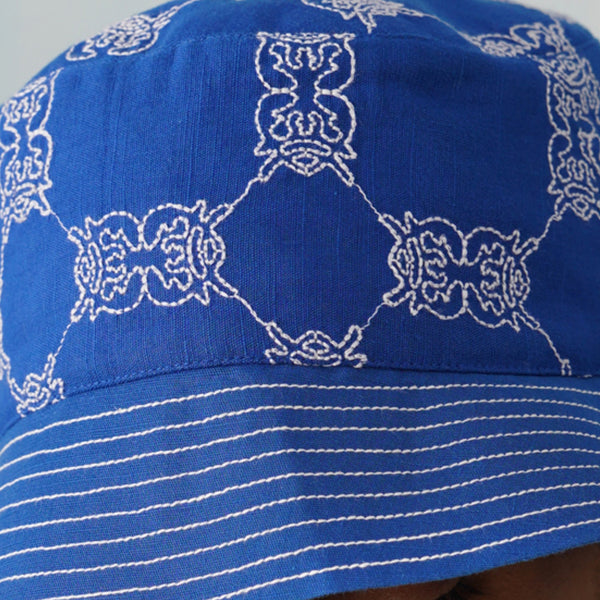 Krab Shack Bucket Hat (Unisex) - Cotton Linen (Deep Sea - Blue)