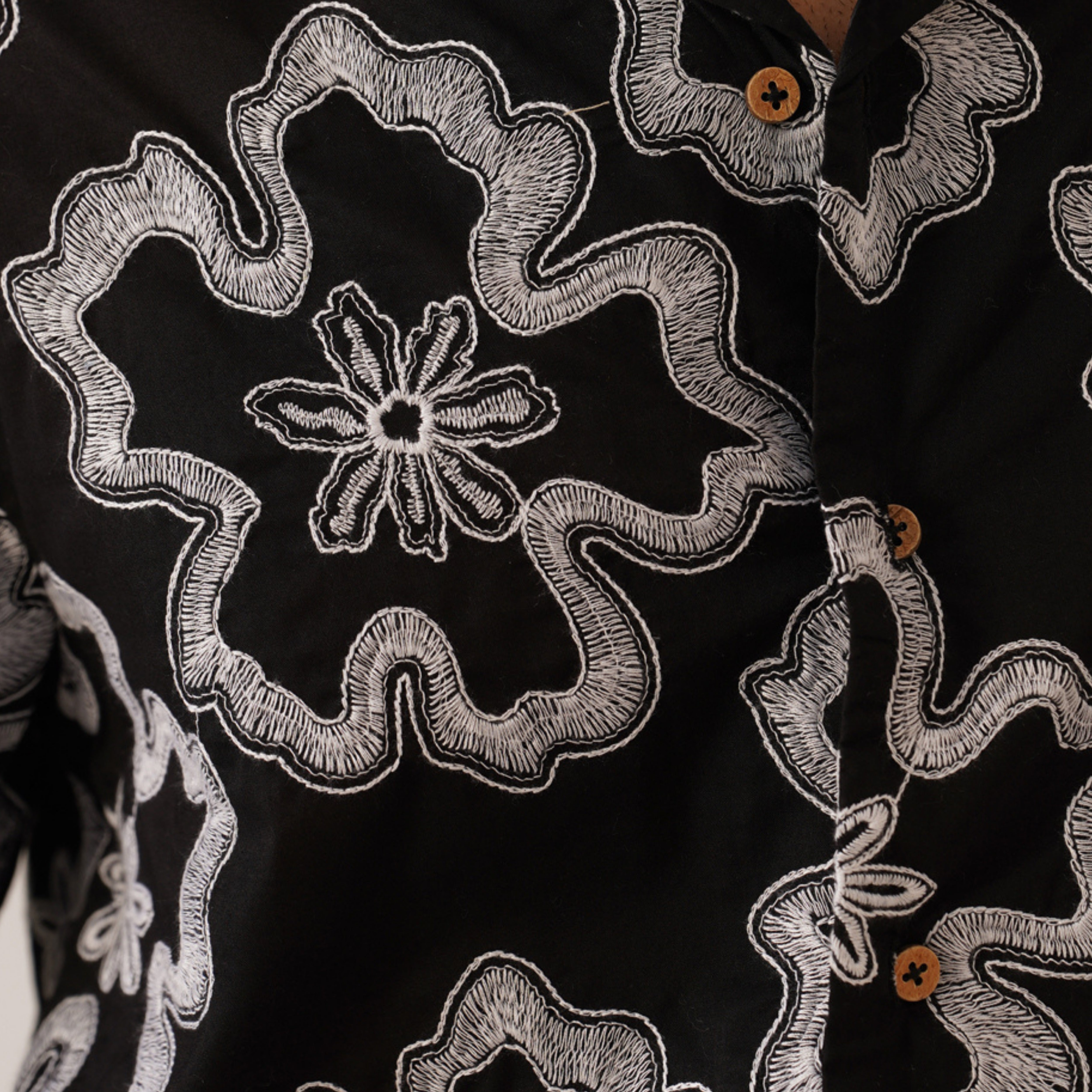Tide & Bloom Cotton Shirt (Black)