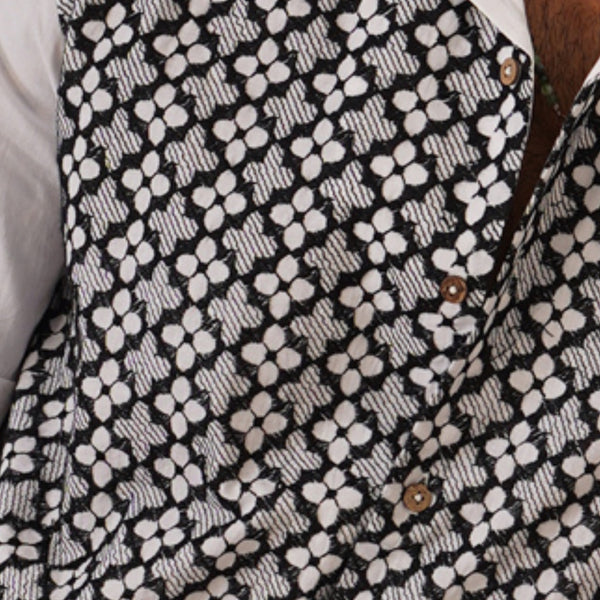 Monochrome Bloom Cotton Shirt