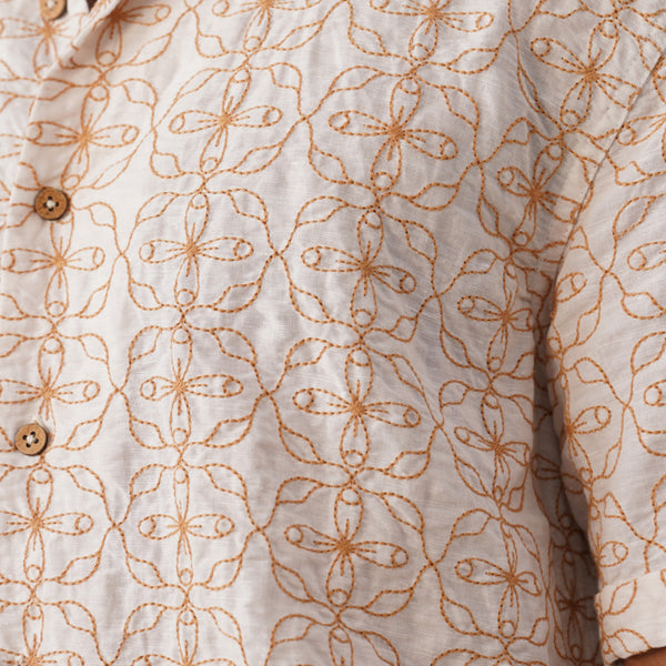 Amber Bloom Cotton Linen Shirt