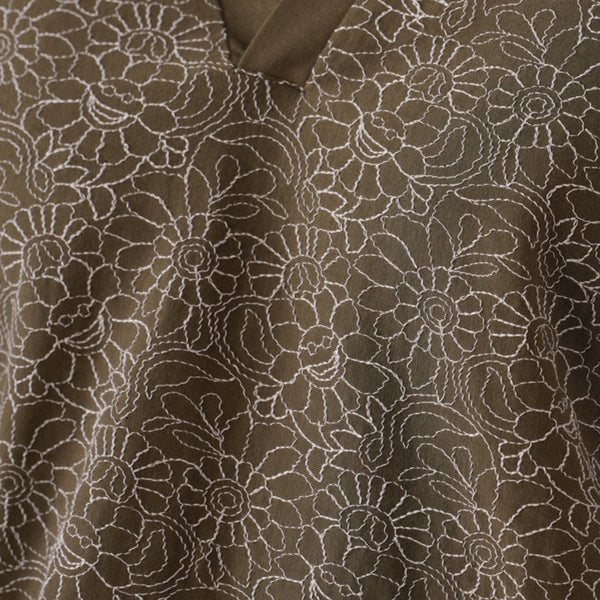 Shady Blooms Cotton Knit T-Shirt (Yellow)