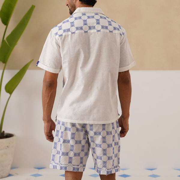 Knotty Krabs (Linen) Co-ord Set - Salt (White)