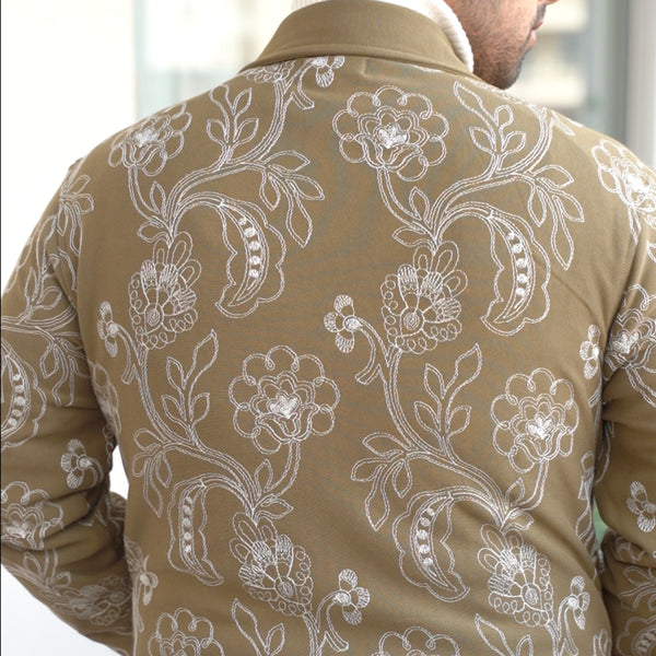 Winter Bloom Fleece Jacket (Olive Moss)