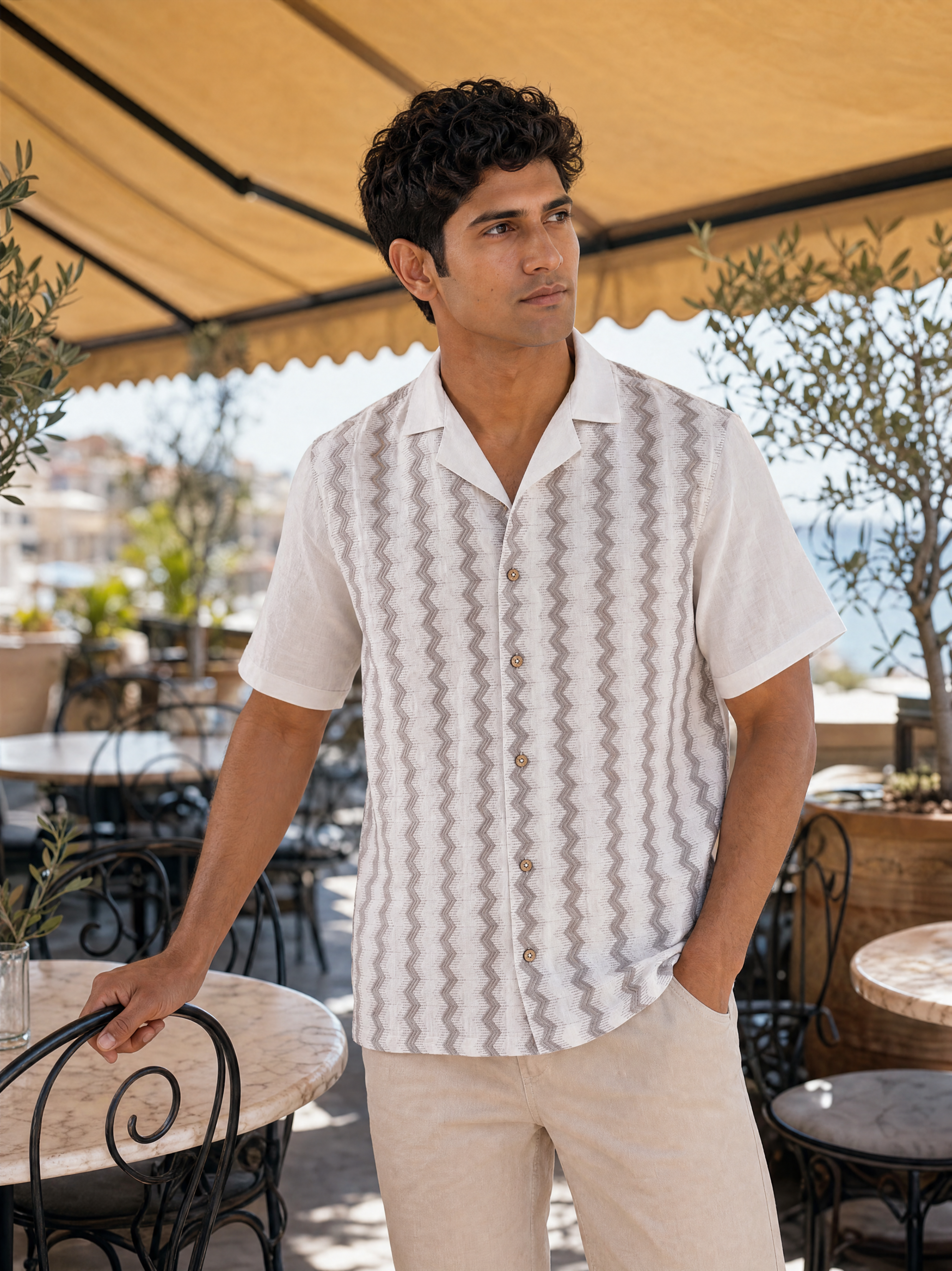 Waveform Cotton Linen Shirt