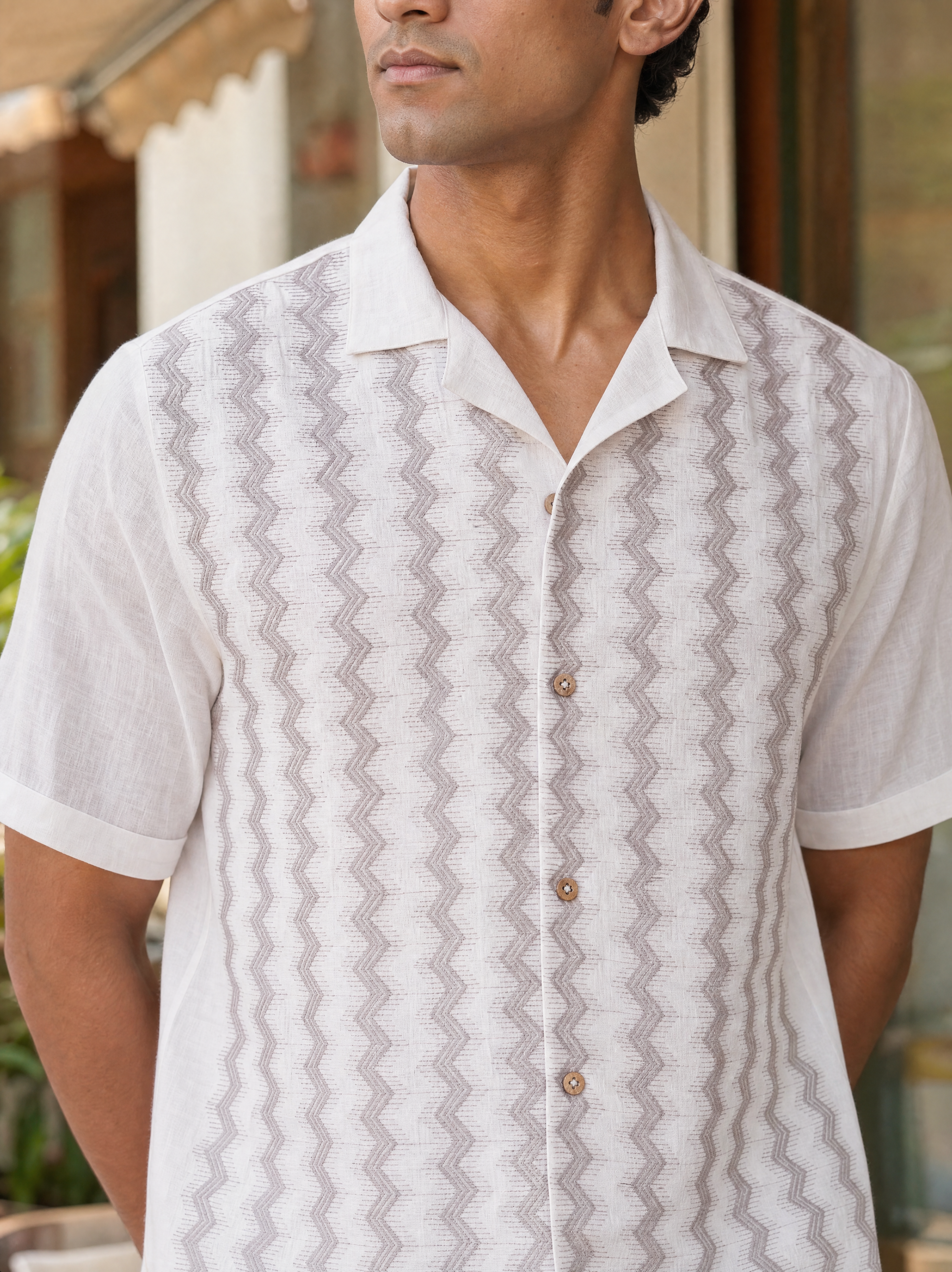 Waveform Cotton Linen Shirt