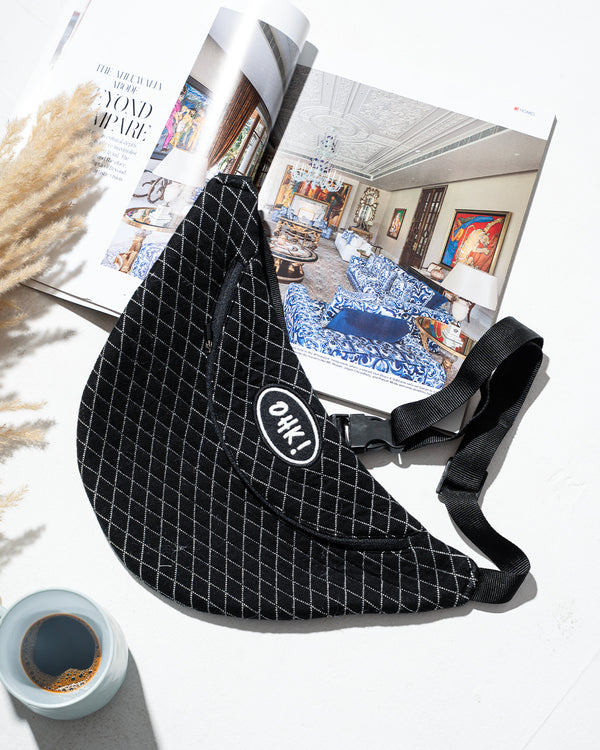 Ohk! Grid Quilted Fanny Pack