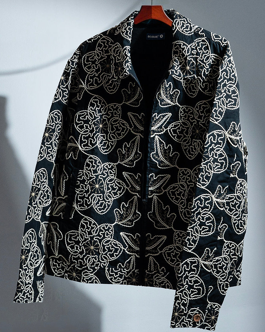 Winter Fern Shacket with Zipper