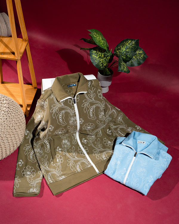 Winter Bloom Fleece Jacket (Olive Moss)