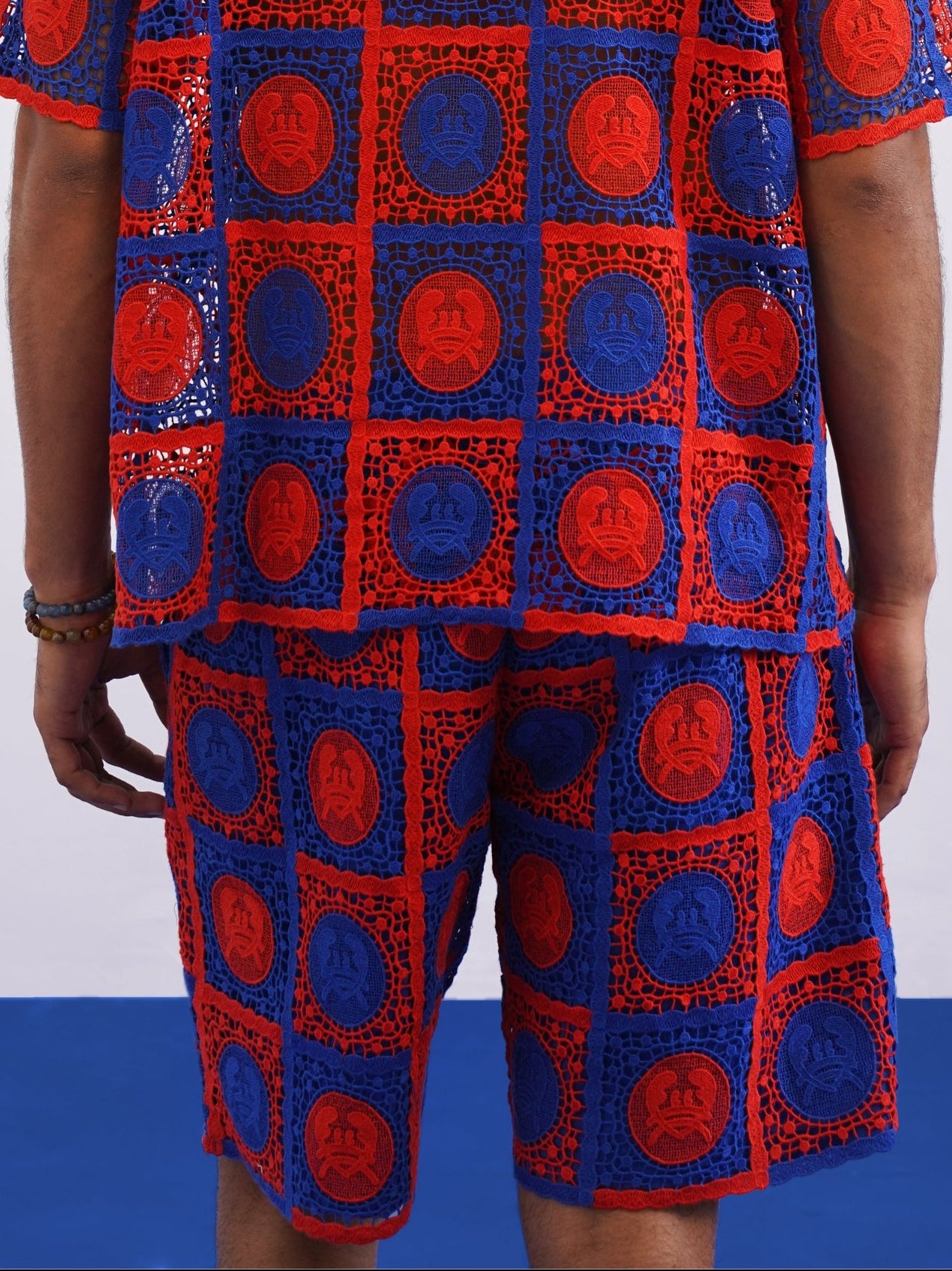 KRAB CREST GUIPURE SHORTS - COBALT EMBER
