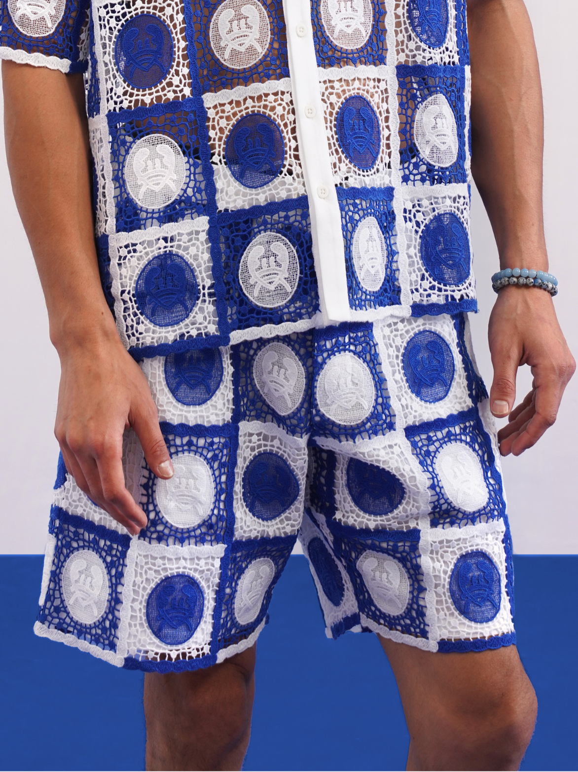 KRAB CREST GUIPURE SHORTS - CABANA BLUE