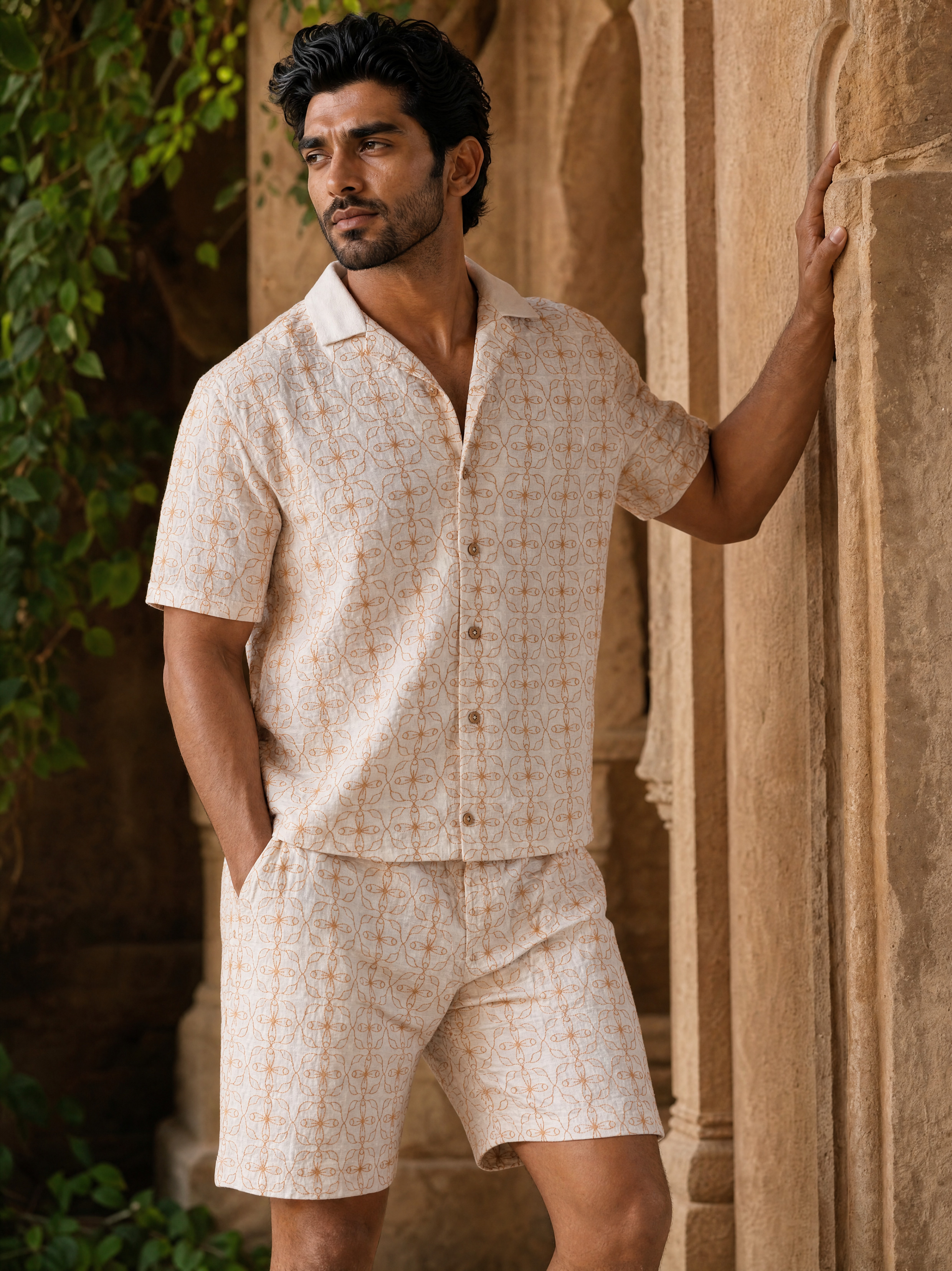 Amber Bloom Cotton Linen Co-ord Set