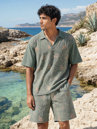 Reef Rider Cotton Knit Co-ord Set (Agave Green)
