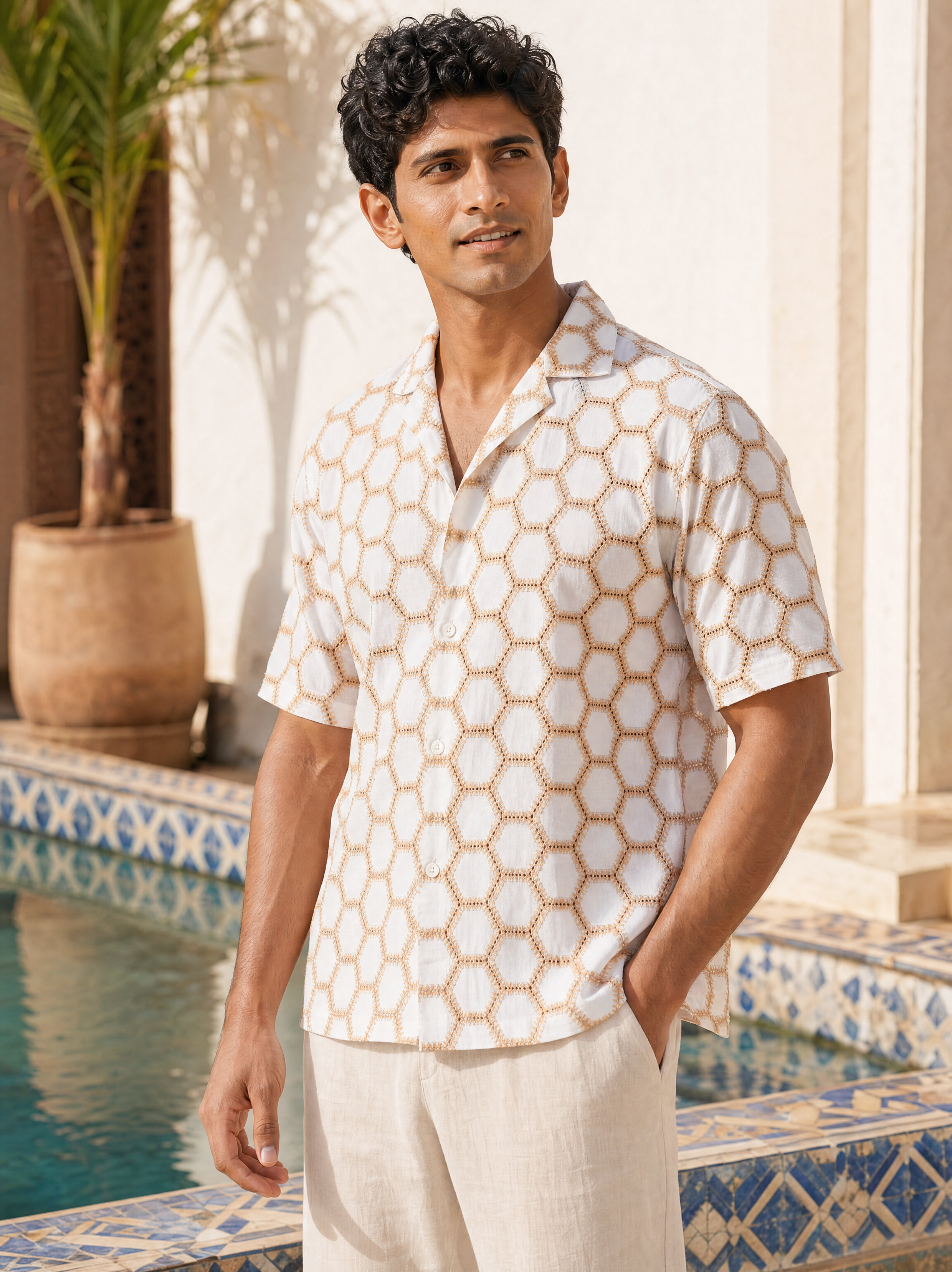 Hive Series Cotton Shirt (Amber Hive)