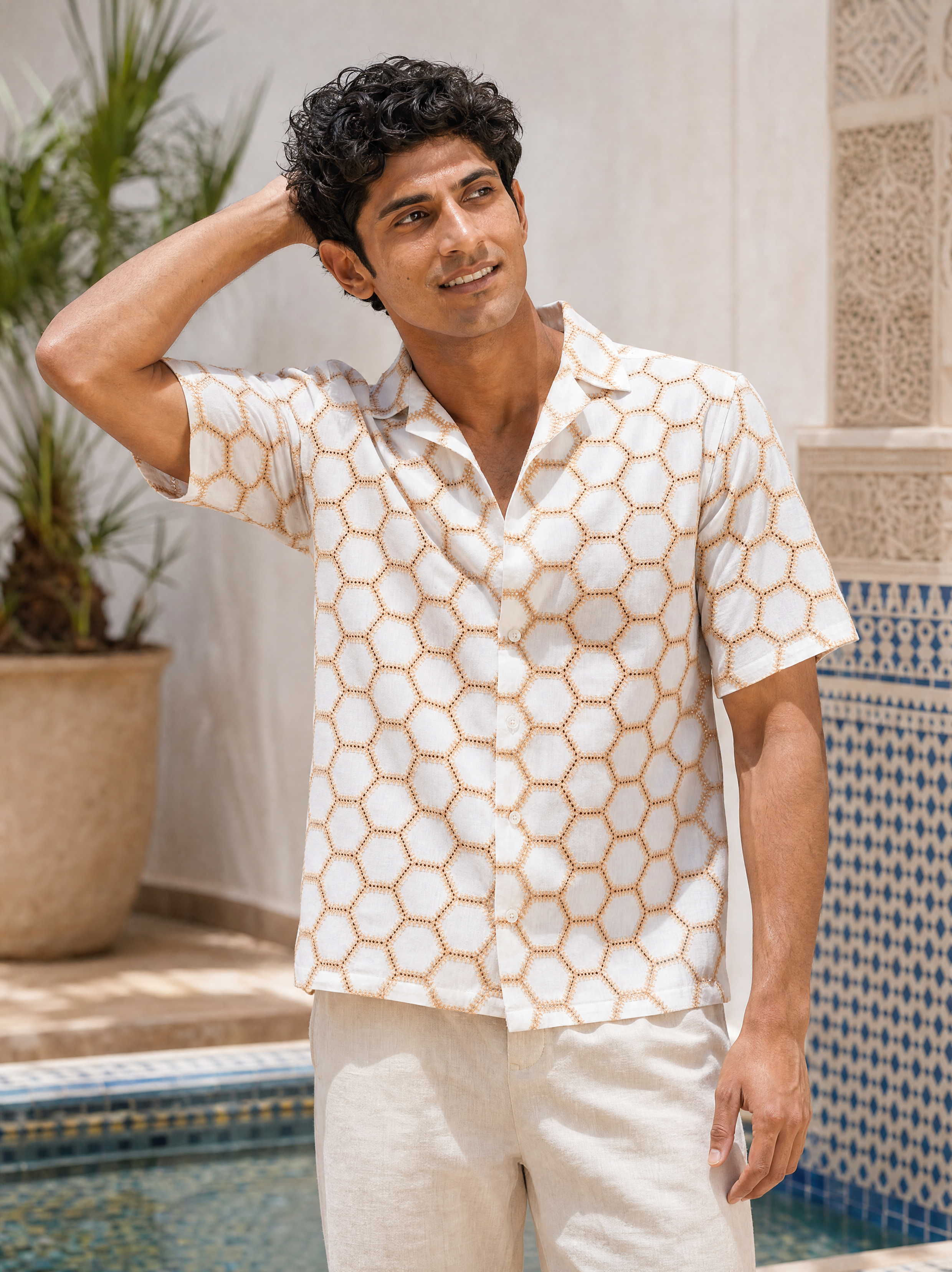 Hive Series Cotton Shirt (Amber Hive)